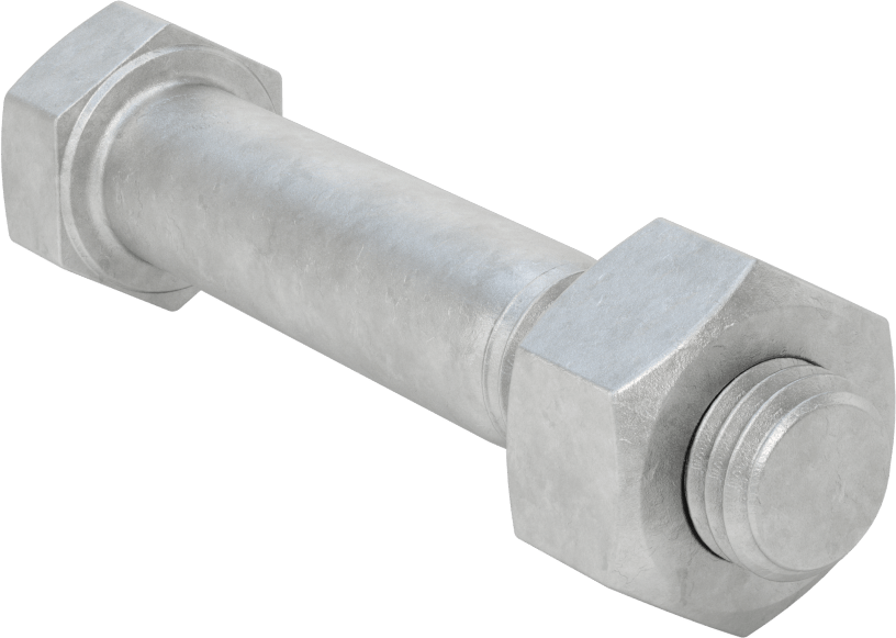 Çelik Ağır Altıgen Vida ve Somun Kiti, Galvanizli, 3/4"-10 Diş, 250/300 Sınıfı için, 6 Boru Boyutu