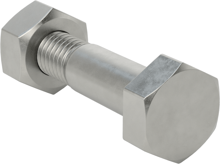 Çelik Ağır Altıgen Vida ve Somun Kiti, ASTM Sınıf L7, 1/2"-13 Diş, 1-1/2 Boru Boyutu