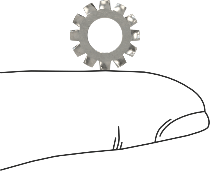 Mil. Spec. Dış Dişli Kilit Pul, 1/4" Vida Boyutu için, 410 Paslanmaz Çelik, MS35335-61