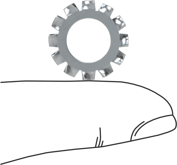 Mil. Spec. Dış Dişli Kilit Pul, 3/8" Vida Boyutu için, Çinko Kaplı Çelik, MS35335-35