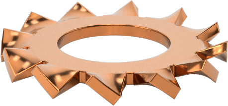 Mil. Spec. Dış Dişli Kilit Pul, 1/4" Vida Boyutu için, Fosforlu Bronz, MS35335-89