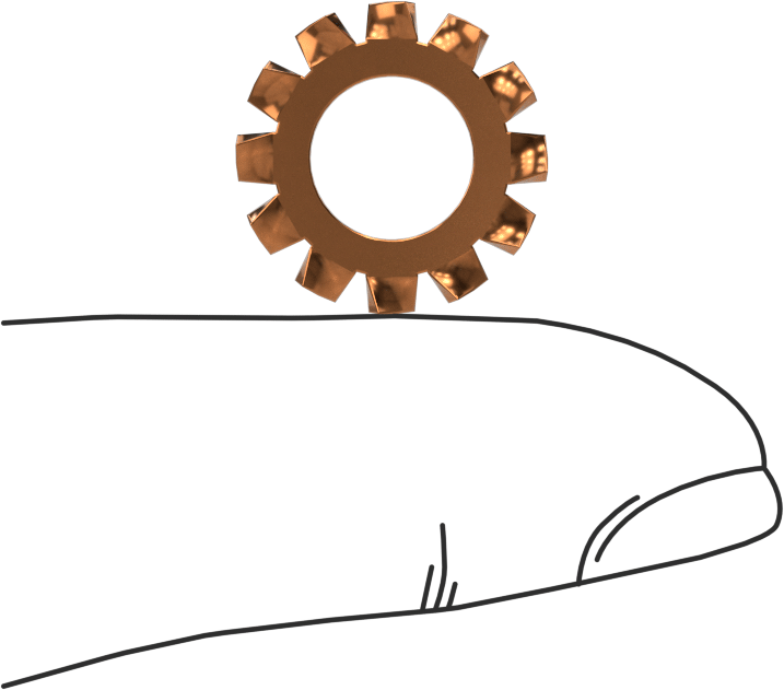 Mil. Spec. Dış Dişli Kilit Pul, 5/16" Vida Boyutu için, Fosforlu Bronz, MS35335-90