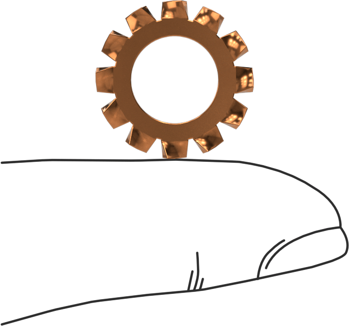 Mil. Spec. Dış Dişli Kilit Pul, 3/8" Vida Boyutu için, Fosforlu Bronz, MS35335-91