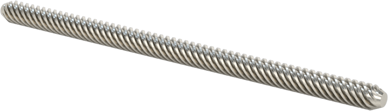 Hızlı Hareketli Ultra Hassas Kılavuz Vida, 303 Paslanmaz Çelik, M4 x 1,25 mm Diş Boyutu, 75 mm Uzunluk