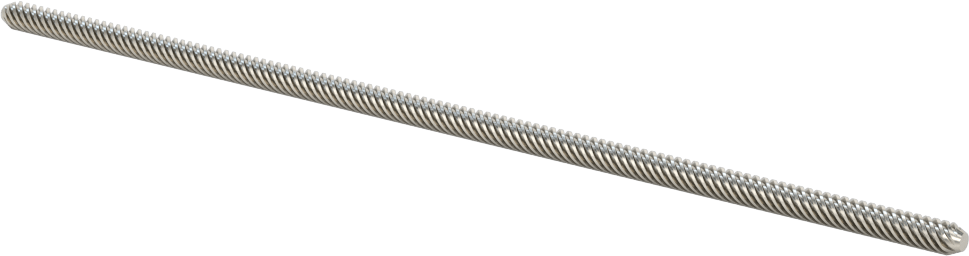 Hızlı Hareketli Ultra Hassas Kılavuz Vida, 303 Paslanmaz Çelik, M4 x 1,25 mm Diş Boyutu, 150 mm Uzunluk