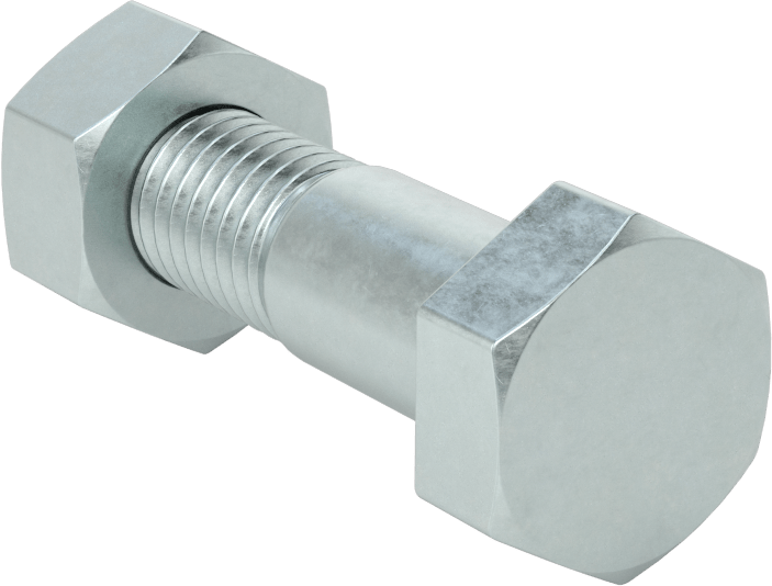Boru Flanşları için Çelik Altıgen Vida ve Somun Seti, Çinko Kaplamalı, M12 x 1,75 mm Dişli Boyutu, Boru Boyutu 1 için