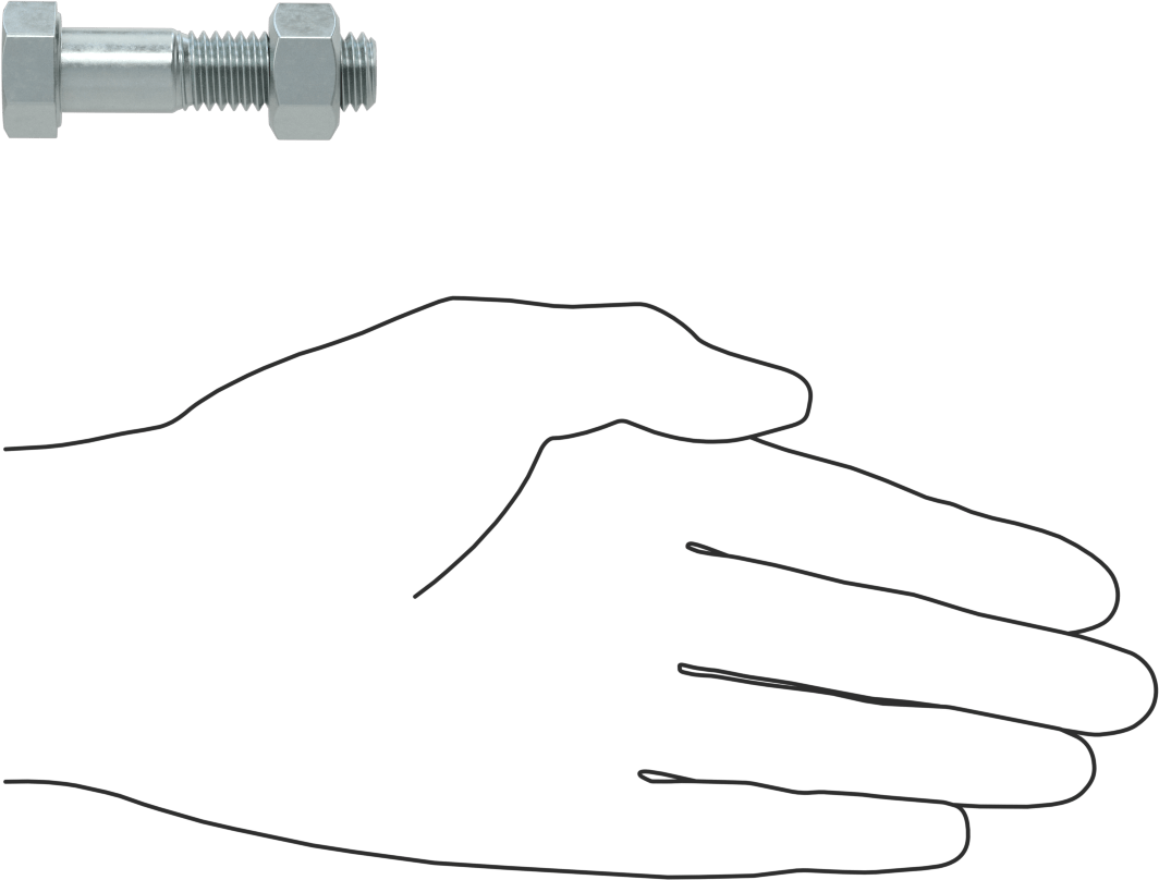 Boru Flanşları için Çelik Altıgen Vida ve Somun Seti, Çinko Kaplamalı, 1/2"-13 Diş Boyutu, 1/2 ve 3/4 Boru Boyutları için