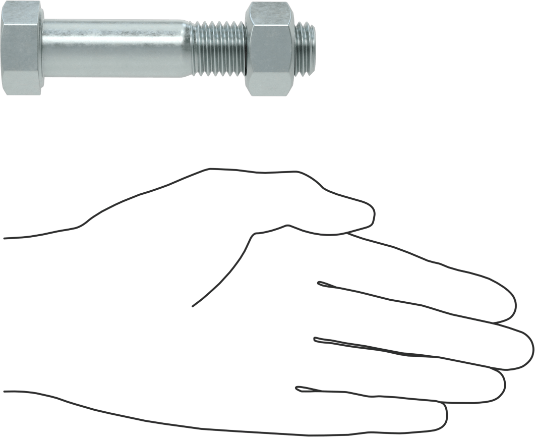 Boru Flanşları için Çelik Altıgen Vida ve Somun Seti, Çinko Kaplamalı, 3/4"-10 Diş Boyutu, Boru Boyutları 3-1/2 ve 4 için