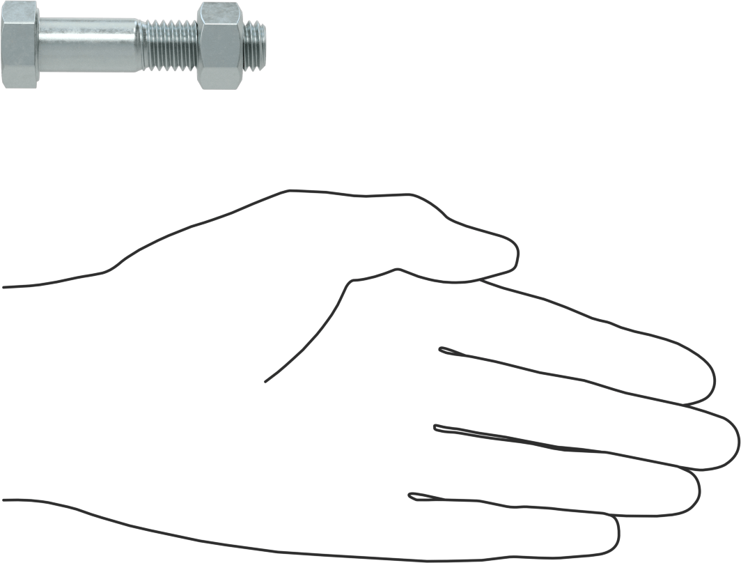 Boru Flanşları için Çelik Altıgen Vida ve Somun Seti, Çinko Kaplamalı, 1/2"-13 Diş Boyutu, 1/2 inç Boru Boyutu için