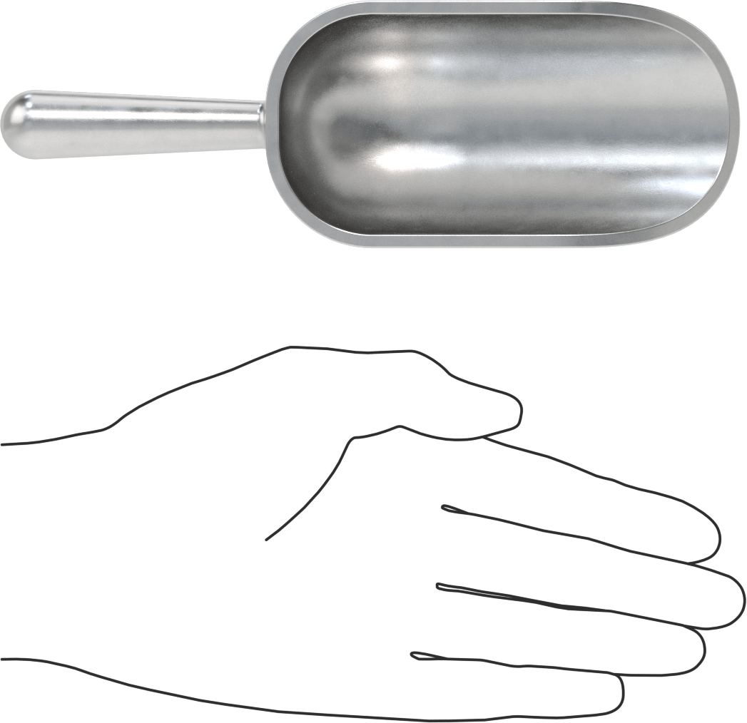 Sıhhi Metal Kepçe, Yuvarlak Taban, 5 FL. oz Kapasite, 2-1/4" Genişlik x, 4-1/2" Uzunlukta Kase