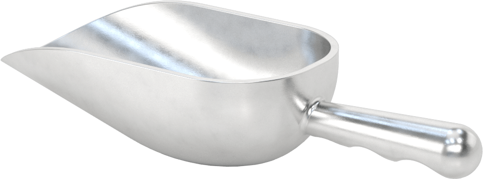 Sıhhi Metal Kepçe, Yuvarlak Taban, 12 FL. oz Kapasite, 3-1/8" Genişlik x, 6 inç Uzunluğunda Kase