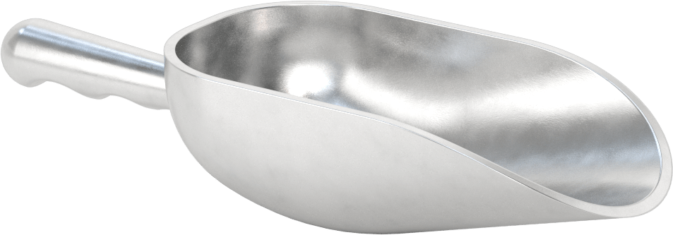 Sıhhi Metal Kepçe, Yuvarlak Taban, 12 FL. oz Kapasite, 3-1/8" Genişlik x, 6 inç Uzunluğunda Kase