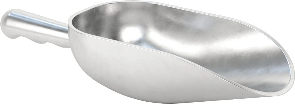 Sıhhi Metal Kepçe, Yuvarlak Taban, 24 FL. oz Kapasite, 4" Genişlik x, 7-3/8" Uzunluklu Çanak