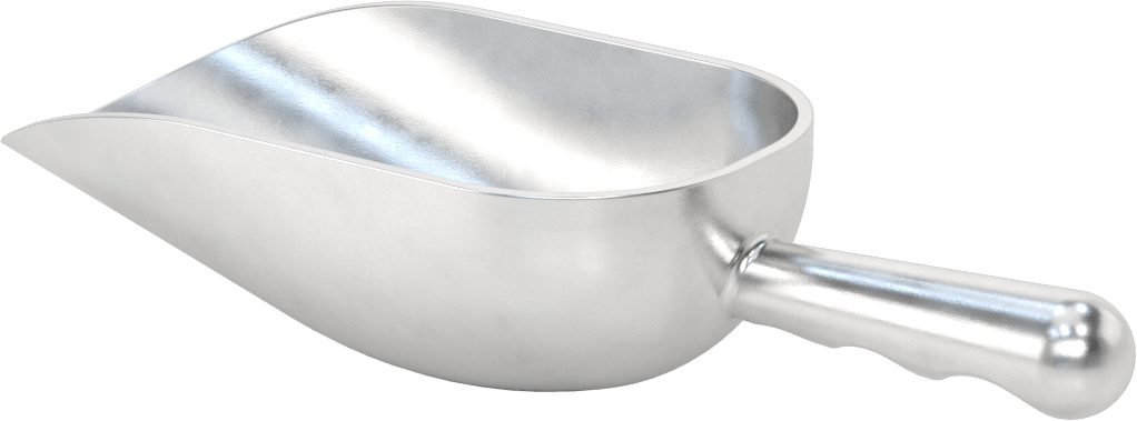 Sıhhi Metal Kepçe, Yuvarlak Taban, 24 FL. oz Kapasite, 4" Genişlik x, 7-3/8" Uzunluklu Çanak