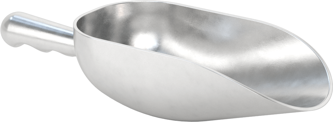 Sıhhi Metal Kepçe, Yuvarlak Taban, 58 FL. oz Kapasite, 5,25" Genişlik x, 10-1/8" Uzunluklu Hazne