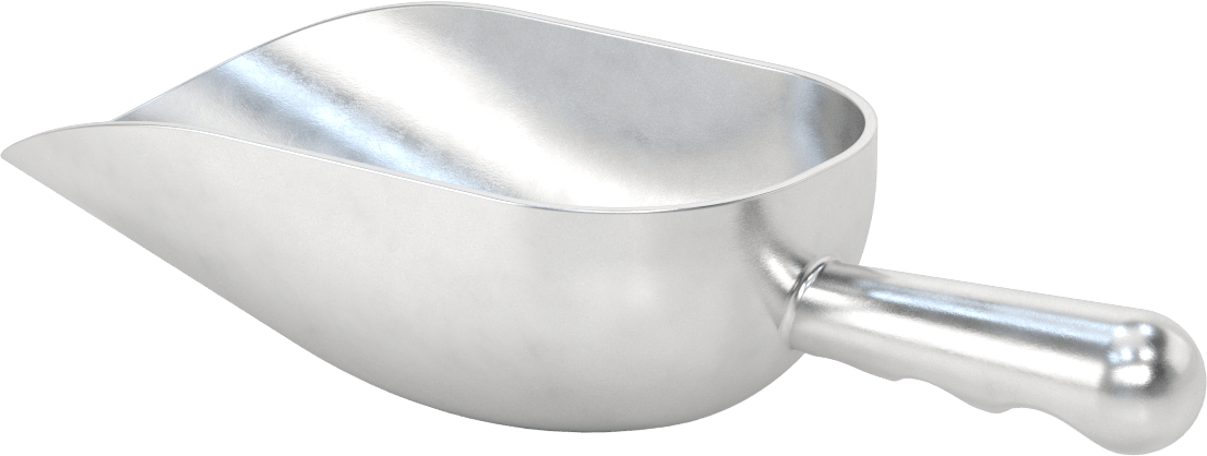 Sıhhi Metal Kepçe, Yuvarlak Taban, 58 FL. oz Kapasite, 5,25" Genişlik x, 10-1/8" Uzunluklu Hazne