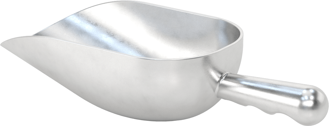 Sıhhi Metal Kepçe, Yuvarlak Taban, 85 FL. oz Kapasite, 6,25" Genişlik x, 11-1/8" Uzunluklu Hazne