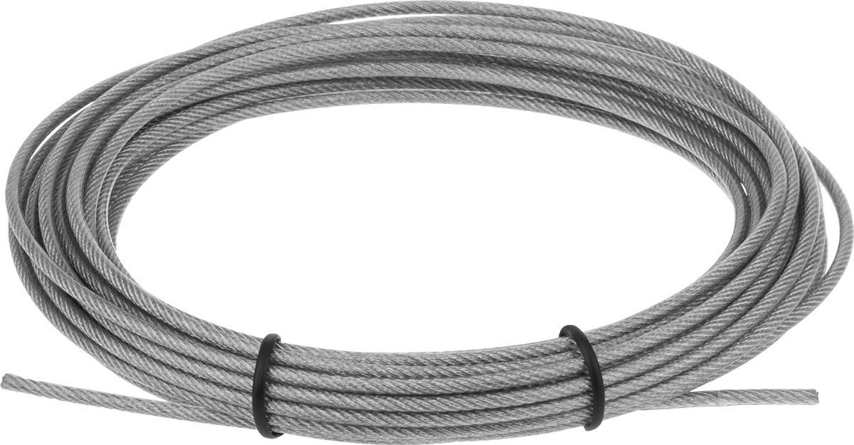 3/32" Çaplı Şeffaf Kaplamalı Galvanizli Çelik Halat, İp Kiti için - Kaldırma Amaçlı Değildir