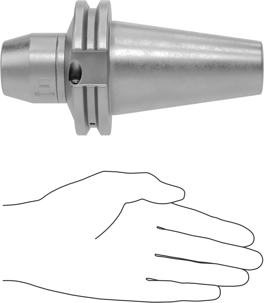 Cat Konik Entegre Milli Matkap Mandreni, Anahtarlı, Cat 50 Konik, 1/32“ ila 5/8” Uç Şaft Boyutu için