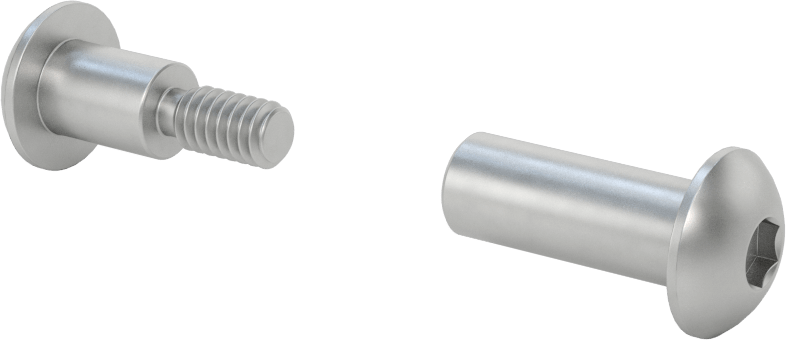 18-8 Paslanmaz Çelik Altıgen Tahrikli Bağlama Silindiri ve Vida, 1/4"-20 Diş Boyutu, 1-5/8“ ila 1-7/8” Kalınlık için