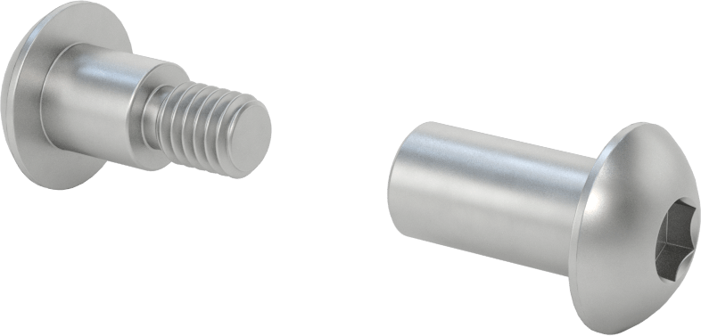 18-8 Paslanmaz Çelik Altıgen Tahrikli Bağlama Silindiri ve Vida, 3/8"-16 Diş Boyutu, 1-5/8“ ila 1-7/8” Kalınlık için