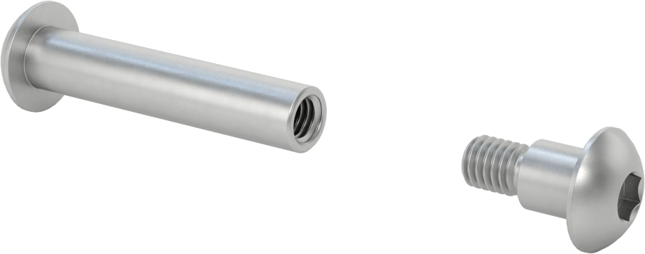 18-8 Paslanmaz Çelik Altıgen Tahrikli Bağlama Silindiri ve Vida, 3/8"-16 Diş Boyutu, 3-1/8“ ila 3-3/8” kalınlık için