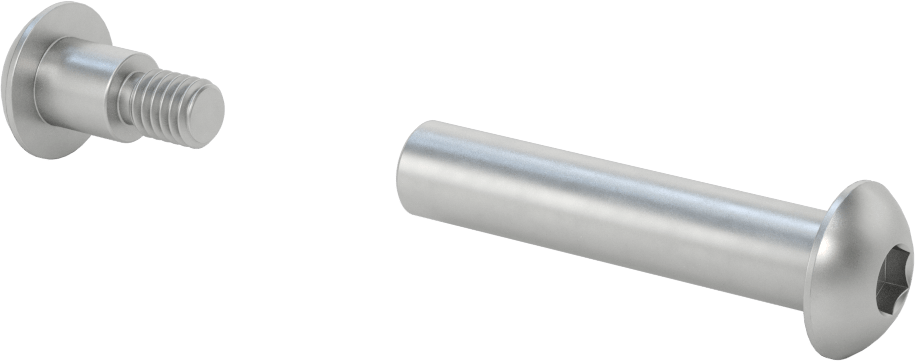 18-8 Paslanmaz Çelik Altıgen Tahrikli Bağlama Silindiri ve Vida, 3/8"-16 Diş Boyutu, 3-1/8“ ila 3-3/8” kalınlık için
