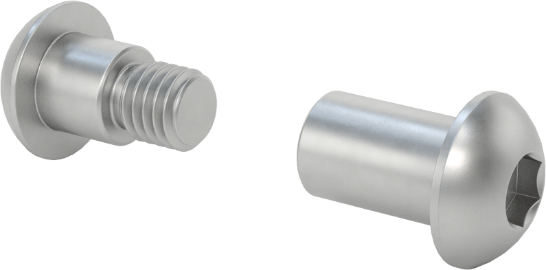 18-8 Paslanmaz Çelik Altıgen Tahrikli Bağlama Silindiri ve Vida, 1/2"-13 Diş Boyutu, 1-1/2“ ila 1-3/4” Kalınlık için