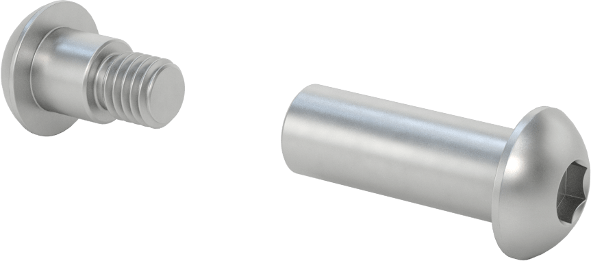 18-8 Paslanmaz Çelik Altıgen Tahrikli Bağlama Silindiri ve Vida, 1/2"-13 Diş Boyutu, 2-1/4“ ila 2-1/2” Kalınlık için