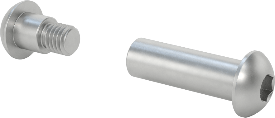 18-8 Paslanmaz Çelik Altıgen Tahrikli Bağlama Silindiri ve Vida, 1/2"-13 Diş Boyutu, 2-1/2“ ila 2-3/4” Kalınlık için
