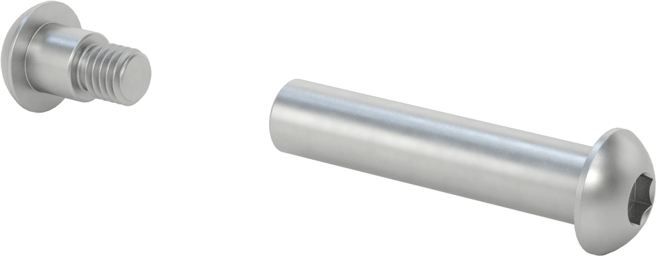 18-8 Paslanmaz Çelik Altıgen Tahrikli Bağlama Silindiri ve Vida, 1/2"-13 Diş Boyutu, 3-1/2“ ila 3-3/4” Kalınlık için