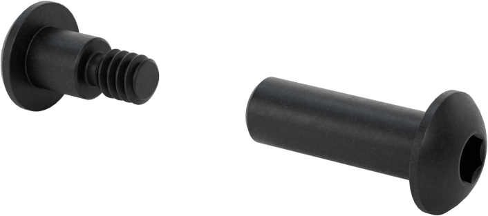 18-8 Paslanmaz Çelik Altıgen Tahrikli Bağlama Silindiri ve Vida, Siyah Oksit, 10-24 Diş Boyutu, 1“ ila 1-1/8” Kalınlık için