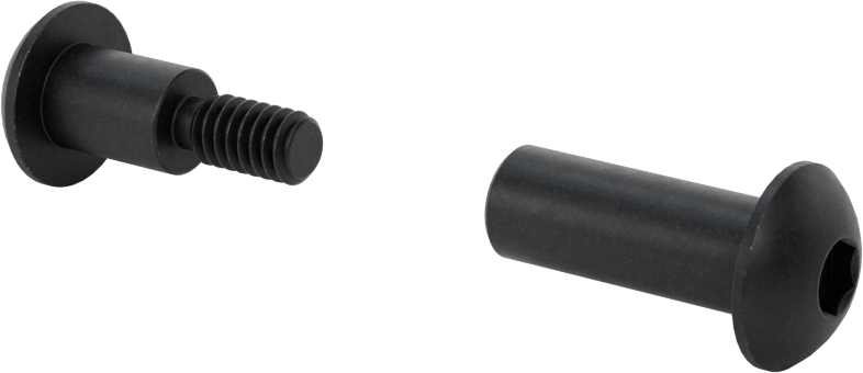18-8 Paslanmaz Çelik Altıgen Tahrikli Bağlama Silindiri ve Vida, Siyah Oksit, 1/4"-20 Diş Boyutu, 1-5/8“ ila 1-7/8” Kalınlık için