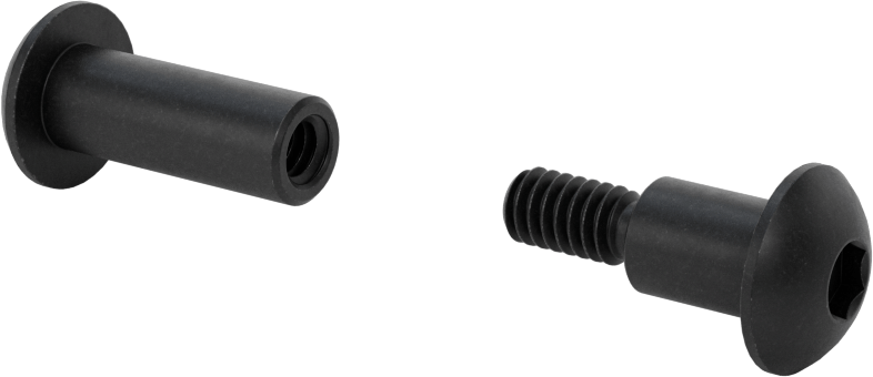 18-8 Paslanmaz Çelik Altıgen Tahrikli Bağlama Silindiri ve Vida, Siyah Oksit, 1/4"-20 Diş Boyutu, 1-5/8“ ila 1-7/8” Kalınlık için