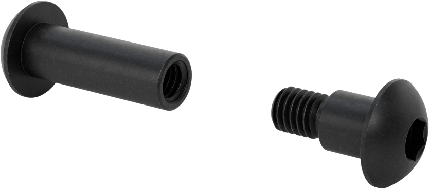 18-8 Paslanmaz Çelik Altıgen Tahrikli Bağlama Silindiri ve Vida, Siyah Oksit, 3/8"-16 Diş Boyutu, 2-1/8“ ila 2-3/8” kalınlık için