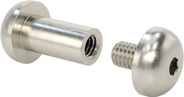 18-8 Paslanmaz Çelik Altıgen Tahrikli Bağlama Silindiri ve Vida, M4 x 0,7 mm Diş, 12 mm ila 14 mm Kalınlık için