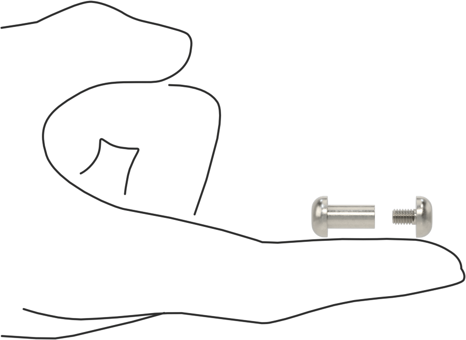 18-8 Paslanmaz Çelik Altıgen Tahrikli Bağlama Silindiri ve Vida, M4 x 0,7 mm Diş, 12 mm ila 14 mm Kalınlık için