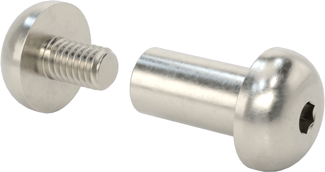 18-8 Paslanmaz Çelik Altıgen Tahrikli Bağlama Silindiri ve Vida, M4 x 0,7 mm Diş, 12 mm ila 14 mm Kalınlık için