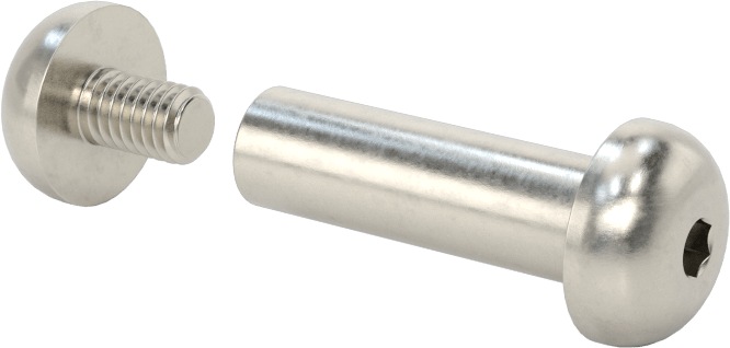 18-8 Paslanmaz Çelik Altıgen Tahrikli Bağlama Silindiri ve Vida, M4 x 0,7 mm Diş, 20 mm ila 22 mm Kalınlık için