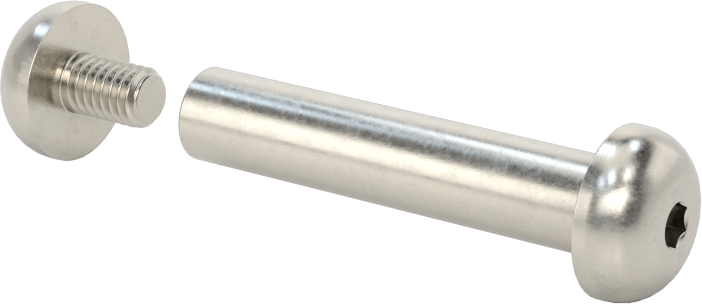 18-8 Paslanmaz Çelik Altıgen Tahrikli Bağlama Silindiri ve Vida, M4 x 0,7 mm Diş, 30 mm ila 32 mm kalınlık için