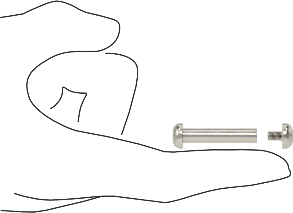 18-8 Paslanmaz Çelik Altıgen Tahrikli Bağlama Silindiri ve Vida, M4 x 0,7 mm Diş, 30 mm ila 32 mm kalınlık için
