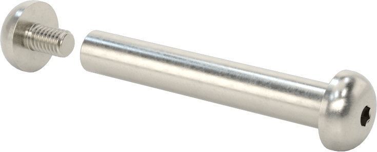 18-8 Paslanmaz Çelik Altıgen Tahrikli Bağlama Silindiri ve Vida, M4 x 0,7 mm Diş, 40 mm ila 42 mm Kalınlık için