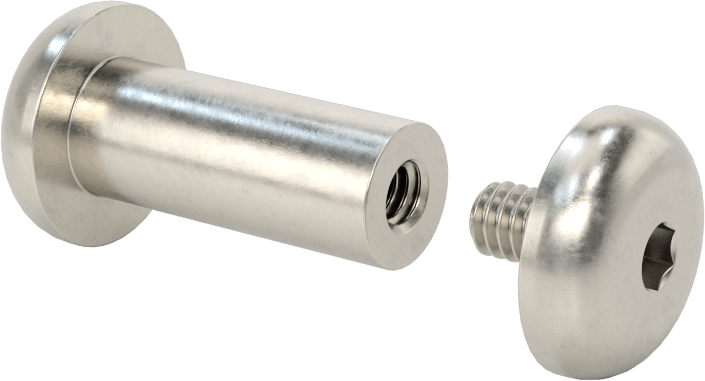 18-8 Paslanmaz Çelik Altıgen Tahrikli Bağlama Silindiri ve Vida, M6 x 1 mm Diş, 25 mm ila 27 mm Kalınlık için