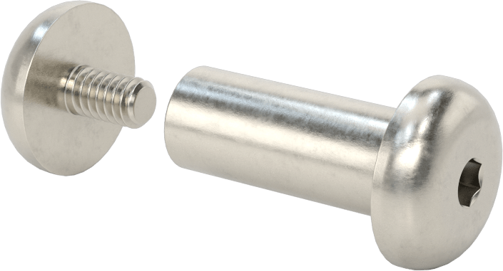 18-8 Paslanmaz Çelik Altıgen Tahrikli Bağlama Silindiri ve Vida, M6 x 1 mm Diş, 25 mm ila 27 mm Kalınlık için