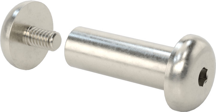 18-8 Paslanmaz Çelik Altıgen Tahrikli Bağlama Silindiri ve Vida, M6 x 1 mm Diş, 30 mm ila 32 mm kalınlık için