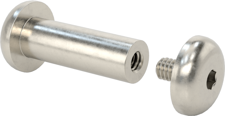 18-8 Paslanmaz Çelik Altıgen Tahrikli Bağlama Silindiri ve Vida, M6 x 1 mm Diş, 30 mm ila 32 mm kalınlık için