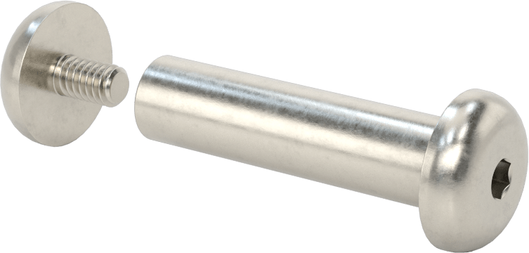 18-8 Paslanmaz Çelik Altıgen Tahrikli Bağlama Silindiri ve Vida, M6 x 1 mm Diş, 40 mm ila 42 mm Kalınlık için