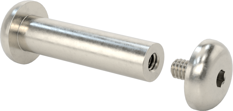 18-8 Paslanmaz Çelik Altıgen Tahrikli Bağlama Silindiri ve Vida, M6 x 1 mm Diş, 40 mm ila 42 mm Kalınlık için