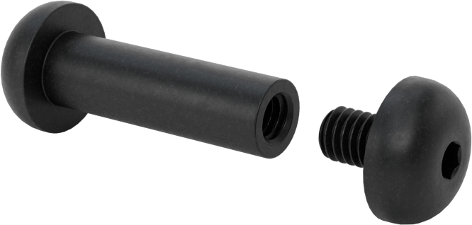 18-8 Paslanmaz Çelik Altıgen Tahrikli Bağlama Silindiri ve Vida, Siyah Oksit, M4 x 0,7 mm Diş, 20 mm ila 22 mm Kalınlık için