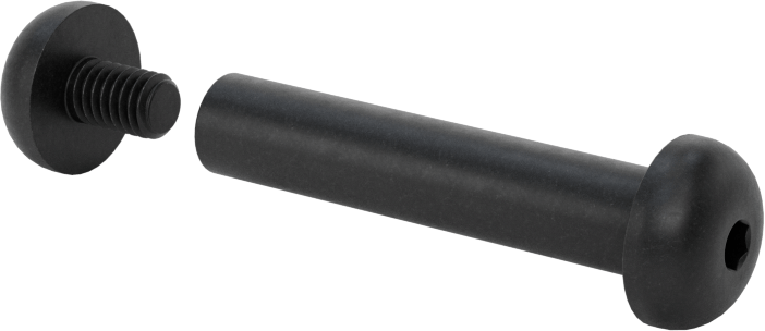 18-8 Paslanmaz Çelik Altıgen Tahrikli Bağlama Silindiri ve Vida, Siyah Oksit, M4 x 0,7 mm Diş, 30 mm ila 32 mm kalınlık için